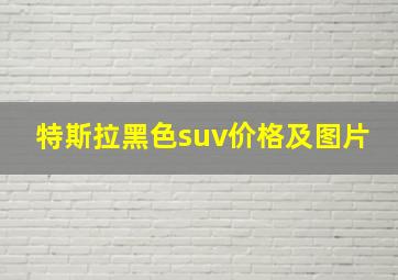 特斯拉黑色suv价格及图片