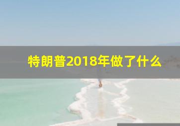 特朗普2018年做了什么