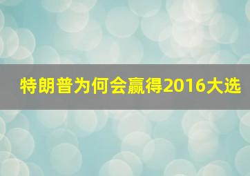 特朗普为何会赢得2016大选