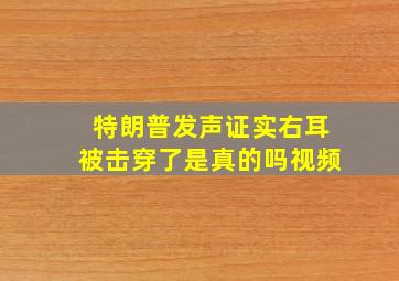 特朗普发声证实右耳被击穿了是真的吗视频