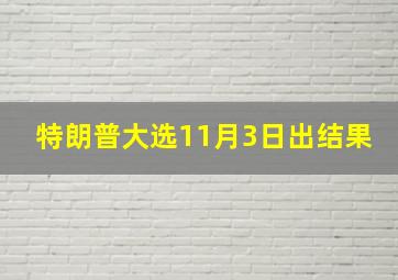 特朗普大选11月3日出结果