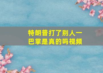 特朗普打了别人一巴掌是真的吗视频