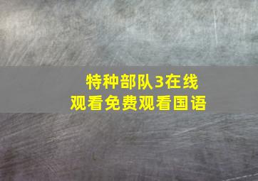 特种部队3在线观看免费观看国语