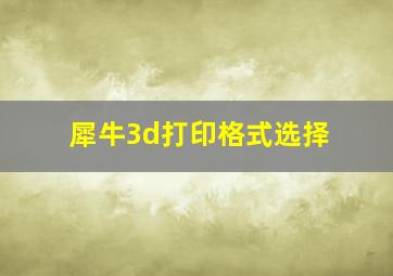 犀牛3d打印格式选择