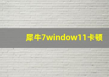 犀牛7window11卡顿