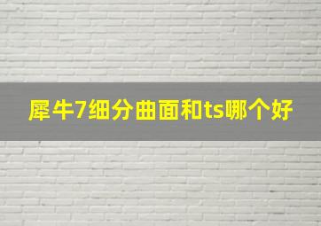 犀牛7细分曲面和ts哪个好