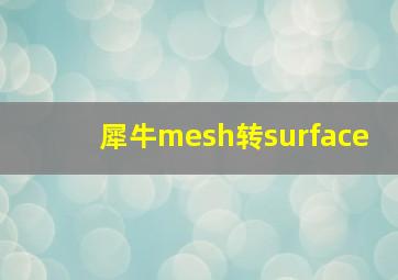 犀牛mesh转surface