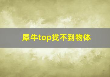 犀牛top找不到物体