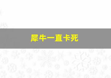 犀牛一直卡死