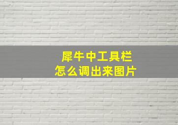 犀牛中工具栏怎么调出来图片