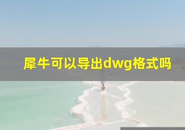 犀牛可以导出dwg格式吗