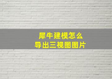 犀牛建模怎么导出三视图图片