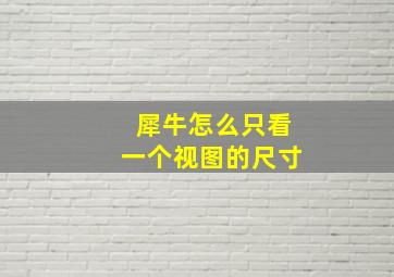 犀牛怎么只看一个视图的尺寸