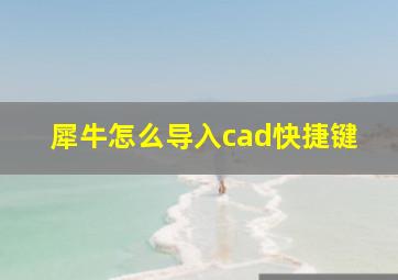 犀牛怎么导入cad快捷键