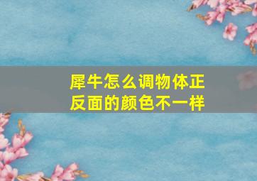 犀牛怎么调物体正反面的颜色不一样