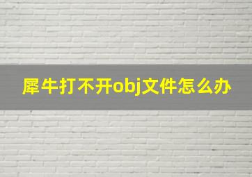 犀牛打不开obj文件怎么办