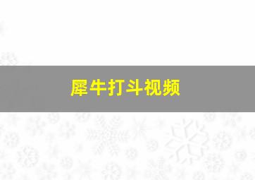 犀牛打斗视频