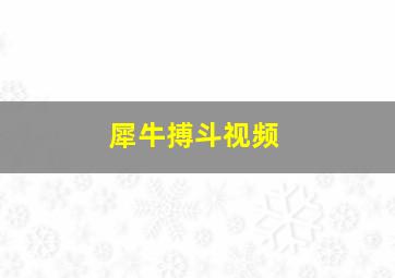 犀牛搏斗视频