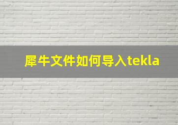 犀牛文件如何导入tekla