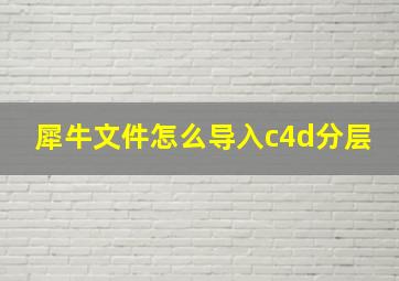 犀牛文件怎么导入c4d分层