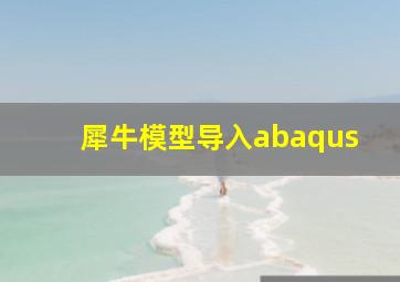 犀牛模型导入abaqus