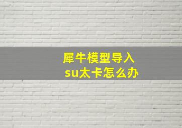 犀牛模型导入su太卡怎么办