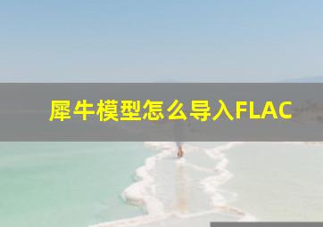 犀牛模型怎么导入FLAC