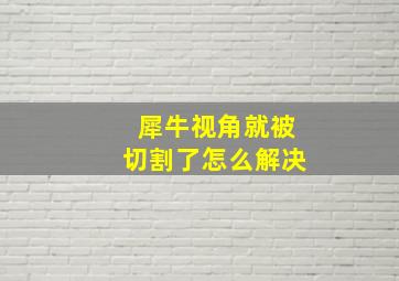 犀牛视角就被切割了怎么解决