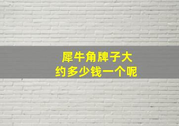 犀牛角牌子大约多少钱一个呢