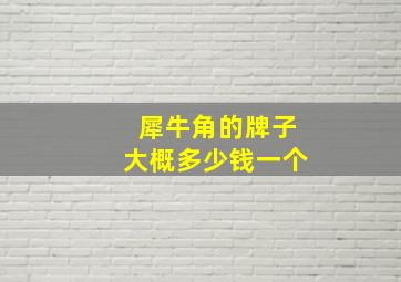 犀牛角的牌子大概多少钱一个