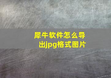 犀牛软件怎么导出jpg格式图片