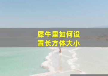 犀牛里如何设置长方体大小