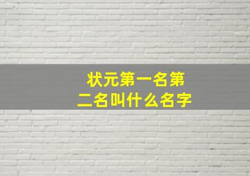 状元第一名第二名叫什么名字