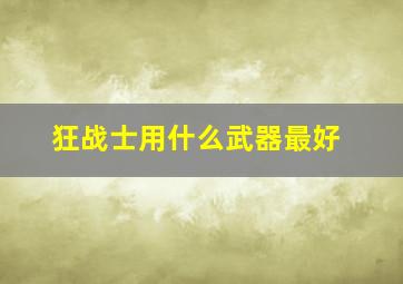 狂战士用什么武器最好