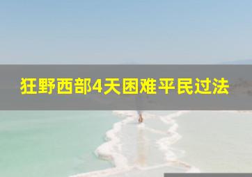 狂野西部4天困难平民过法