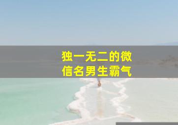 独一无二的微信名男生霸气