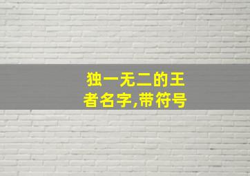 独一无二的王者名字,带符号