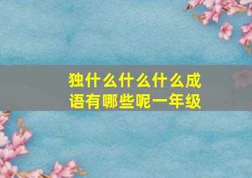 独什么什么什么成语有哪些呢一年级