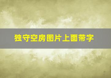 独守空房图片上面带字