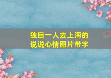 独自一人去上海的说说心情图片带字