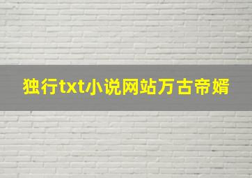 独行txt小说网站万古帝婿