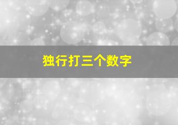 独行打三个数字