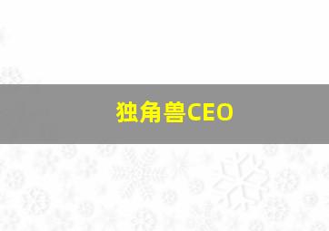 独角兽CEO