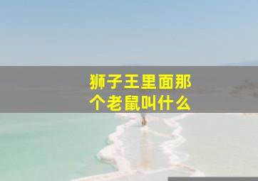 狮子王里面那个老鼠叫什么