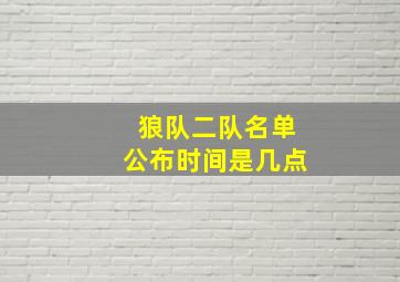 狼队二队名单公布时间是几点