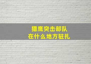 猎鹰突击部队在什么地方驻扎