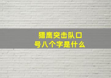 猎鹰突击队口号八个字是什么