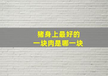 猪身上最好的一块肉是哪一块