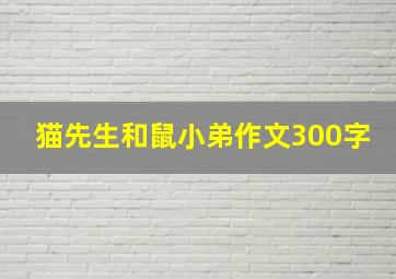 猫先生和鼠小弟作文300字