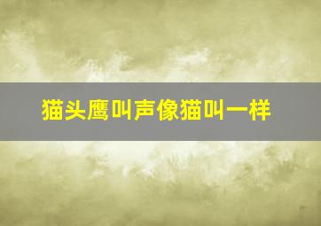 猫头鹰叫声像猫叫一样